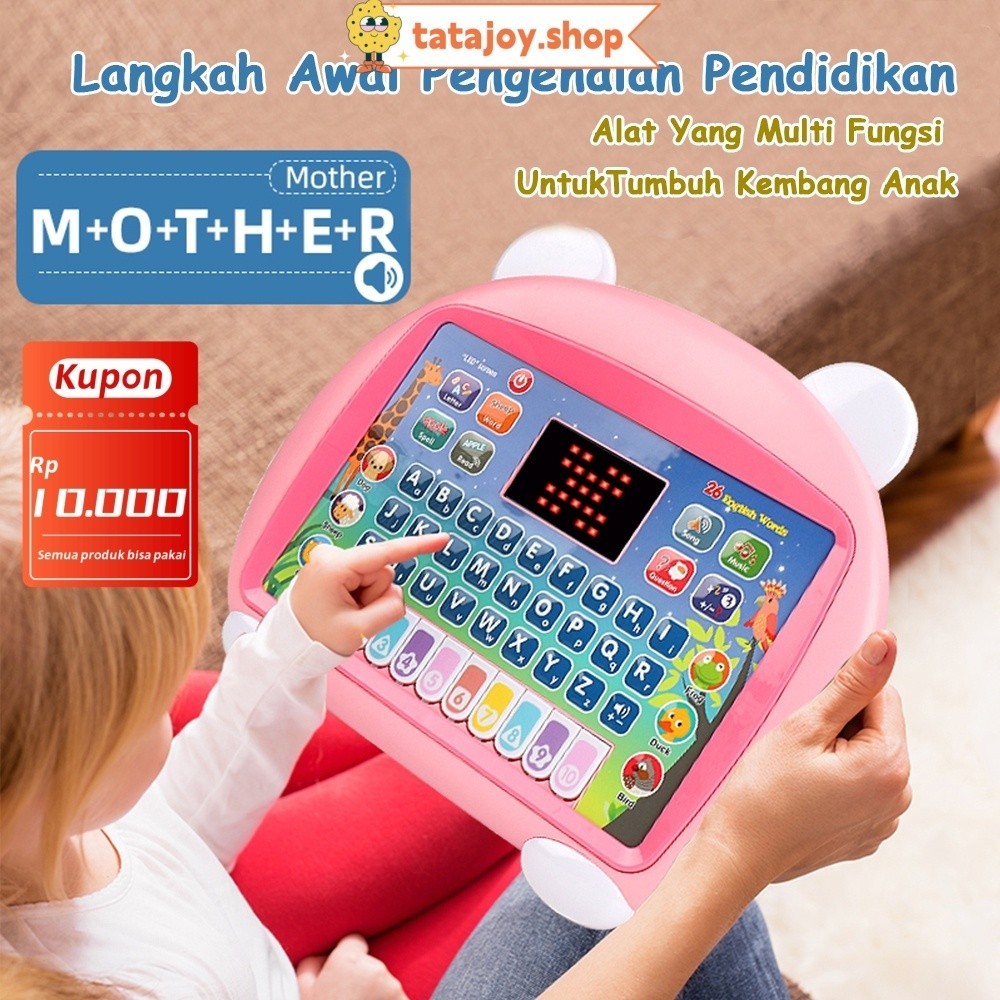 GY74RV Tatajoy Mainan pendidikan Mainan Laptop Anak Tablet Belajar Mainan Edukasi Anak Dengan Layar 