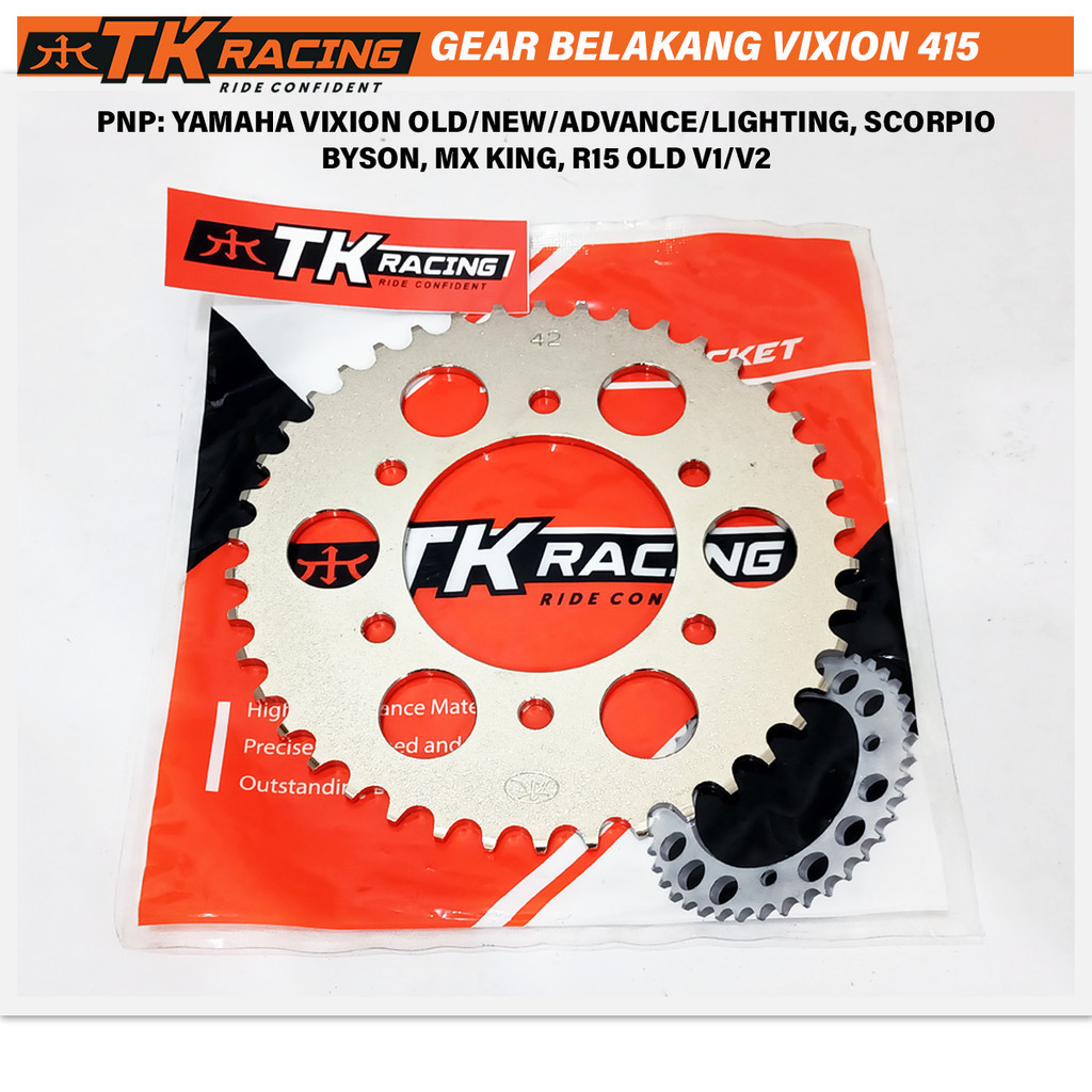 Ger Gir Gear Belakang 415 TK Racing Yamaha Vixion Old New Scorpio Byson R15 Old V1/V2 MX King Ukuran