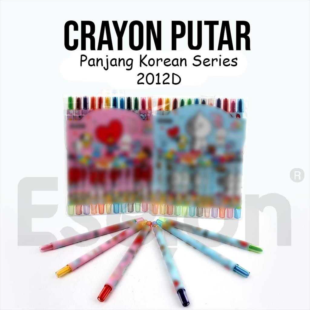 

[MaxMart] 1pack Crayon Putar Panjang 12w / Korean Series /12w Crayon Putar Panjang