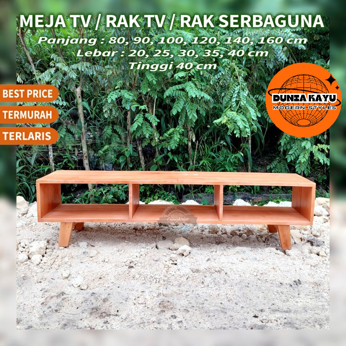 Meja tv minimalis modern murah rak tv rak serbaguna tv stand kayu asli