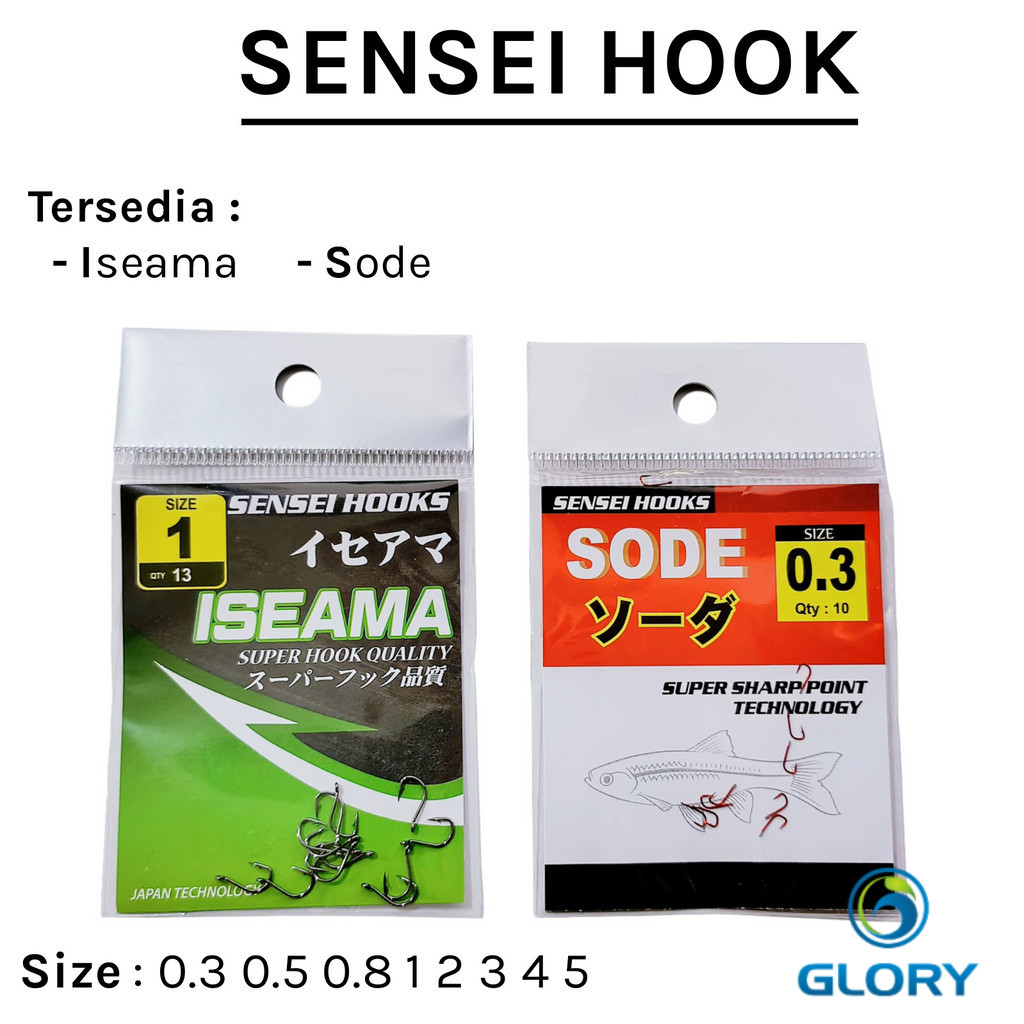 Sensei Hooks Iseama Sode Kail Pancing Ultra Point High Carbon Hook Super Tajam Ukuran Besar Kecil Wa