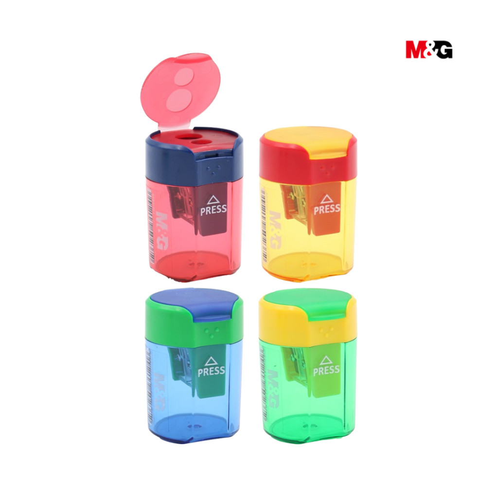 

Serutan Rautan 2 Lubang M&G Sharpener Dual Holes Tabung 4 Warna Doff #APS912C1 - Satuan