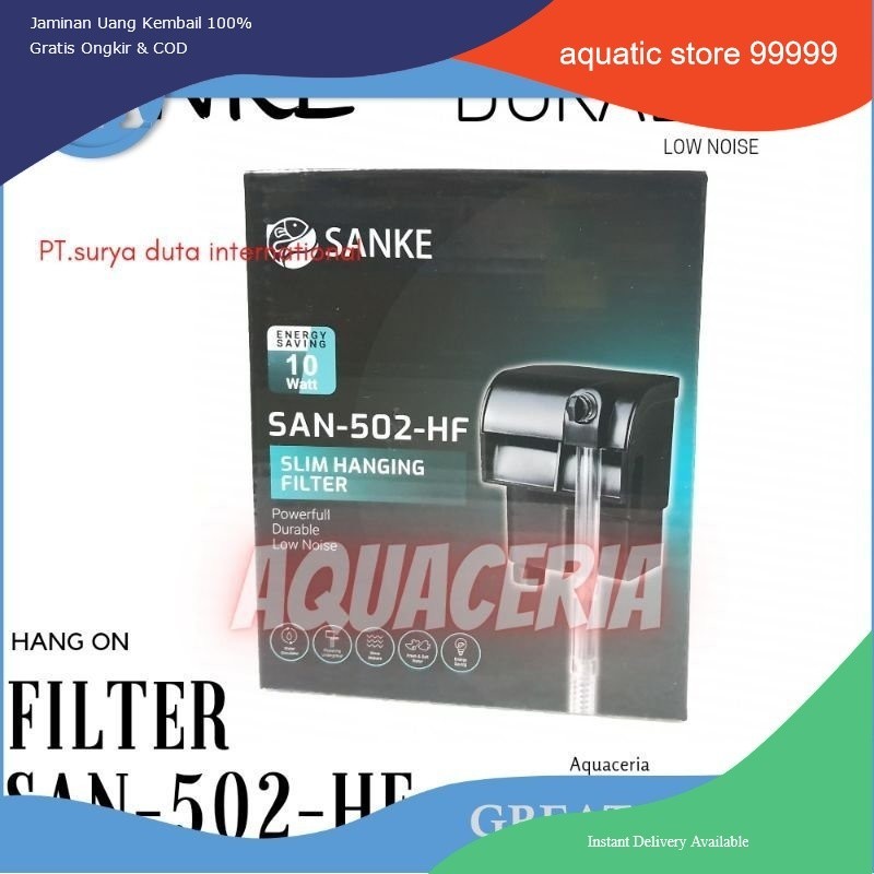 Filter Gantung Aquarium 40 cm to 60 Cm SANKE SAN 502 HF Hang on Filter