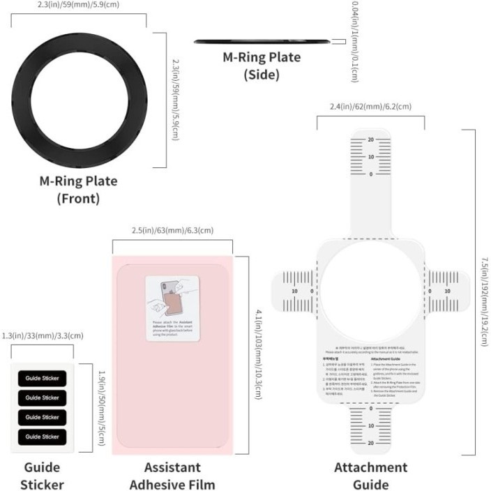 MCDODO Magnetic Ring Plate Magsafe , Samsung, Huawei Wireless - WHITE
