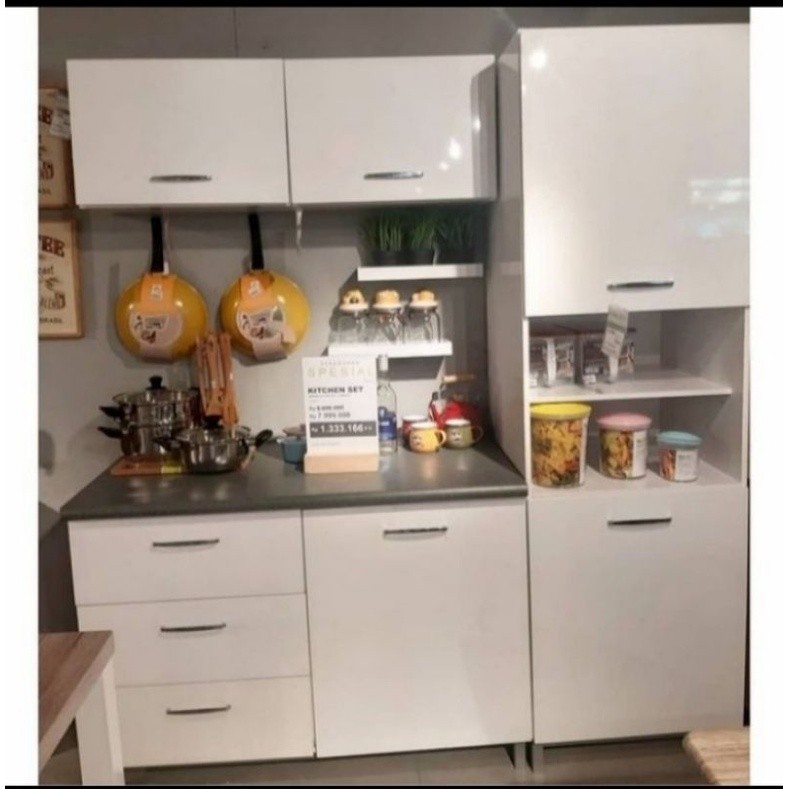 kitchen set informa denver 2 putih lemari dapur rak dalur kabinet
