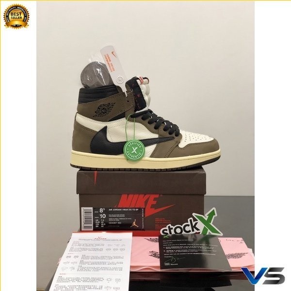 Sneakers Sepatu   1 Retro High Travis Scoot Brown C1