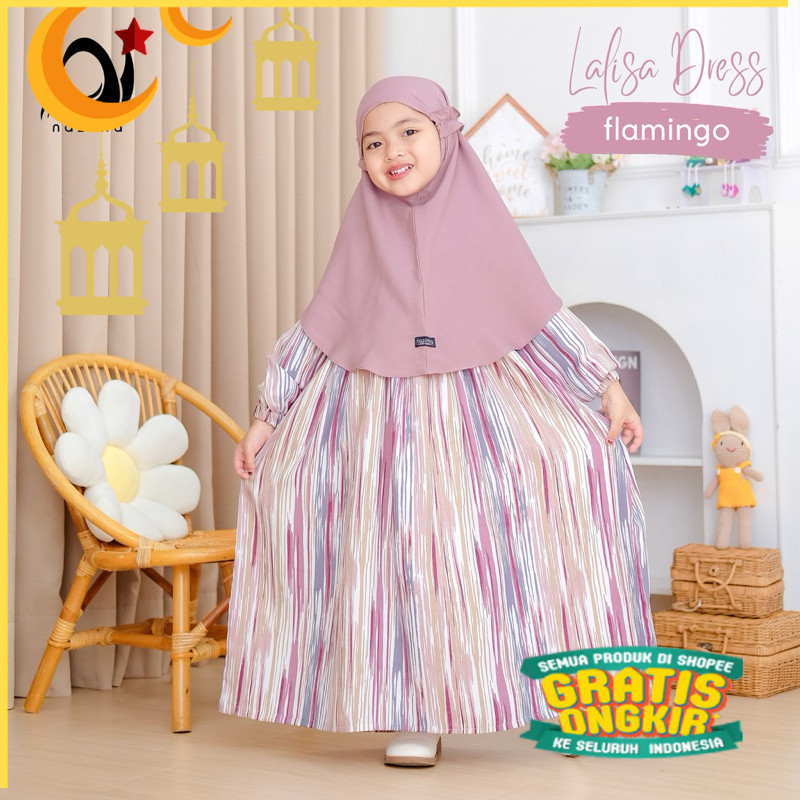 Nazima Gamis Anak Lalisa Dress/Maron merah bata red anak tanggng