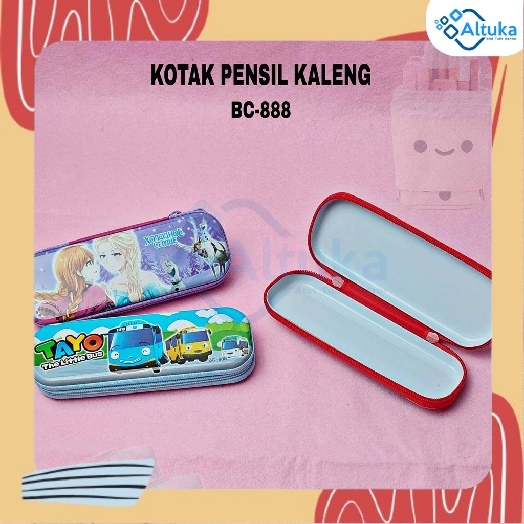 

Kotak Pensil Kaleng / Tempat pensil Motif Funcy Resleting BC-888