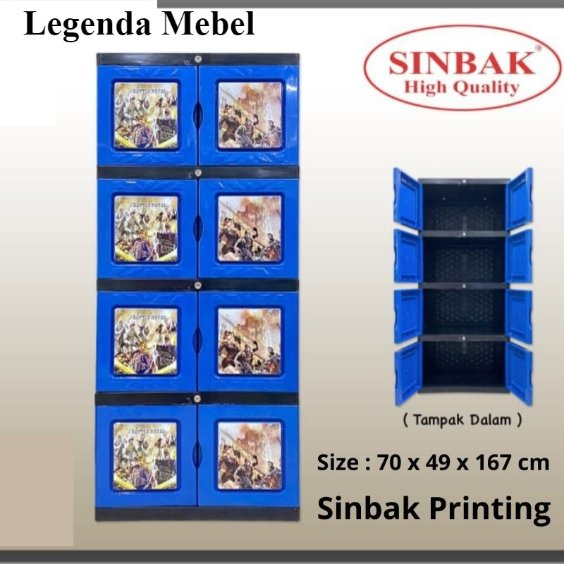 "Bisa COD" Lemari Plastik Sinbak 4 Susun Motif Printing Termurah Terlaris "CIAYUMAJAKUNING"