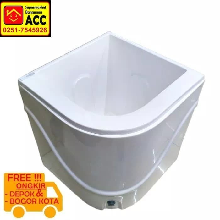 Bak Air Marble 65 Bak Sudut Kamar Mandi Ivory & Putih