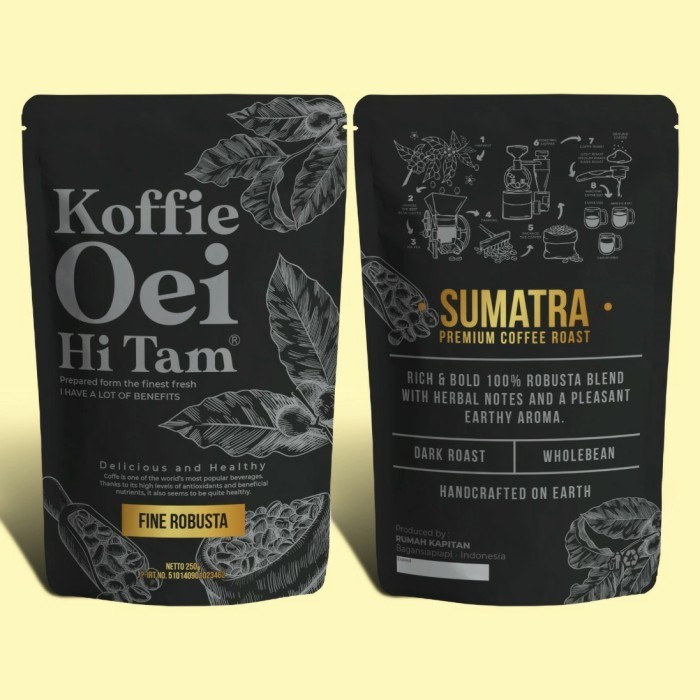 

[Coffee New] KOPI BUBUK HITAM HALUS ROBUSTA PREMIUM KOFFIE OEI SUMATERA 250GRAM