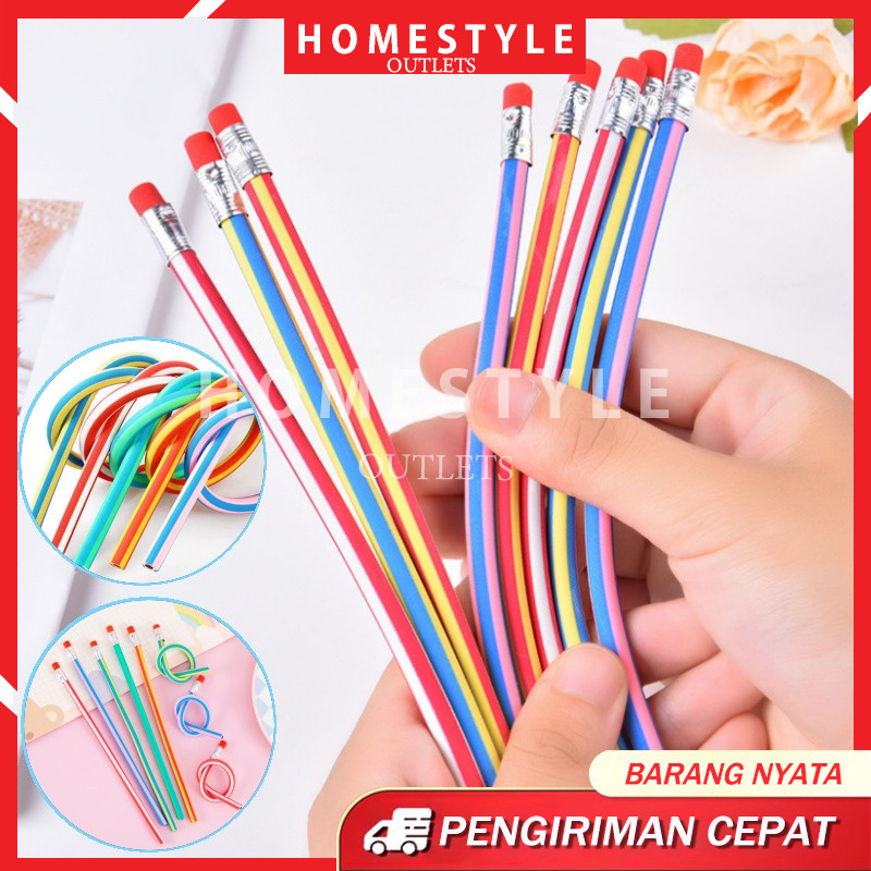 

Pensil Fleksibel Lentur Pensil Gulung Unik Lucu / Pensil Gulung Unik Lucu / Pensil Flexsible Lentur / Alat Tulis Sekolah / Pencil Anak Karet Inul Warna-Warni