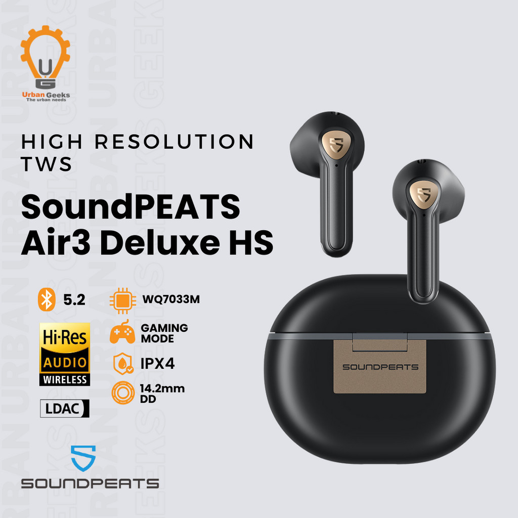 SoundPEATS Air 3 Deluxe HS Bluetooth 5.2 Earphone LDAC Hi Res Audio