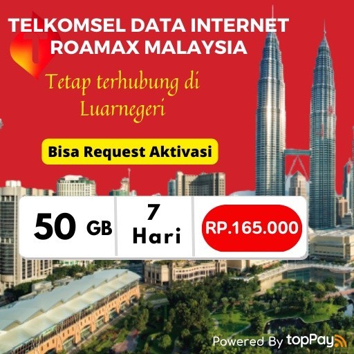 PAKET DATA INTERNET ROAMING TELKOMSEL ROAMAX KHUSUS MALAYSIA FULL KUOTA