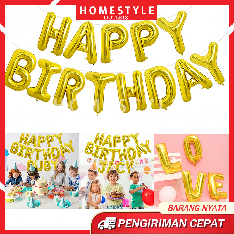 Balon Alfabet / Balon Huruf 40cm / Dekorasi Ulang Tahun / Balon Ulang Tahun / Balon Huruf / Balon Ul