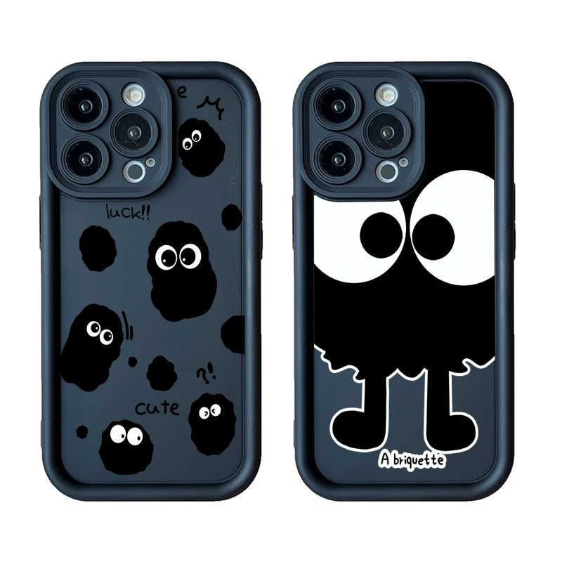 Cute cartoon Casing IPhone 15 14 13 12 11 Pro Max 8 7 6 Plus IPhone Xs Max XR XS Cute coal ball anti