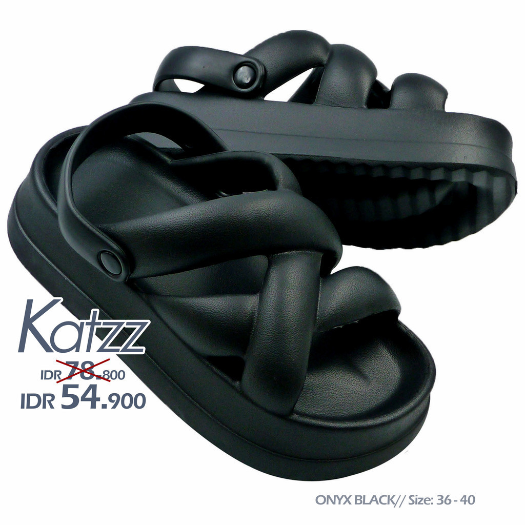 KATZZ - Sandal Slop Wanita Uk 36 - 40 / Sandal Wedges Kekinian / Sandal Tinggi Jelly Polos Wanita Ke