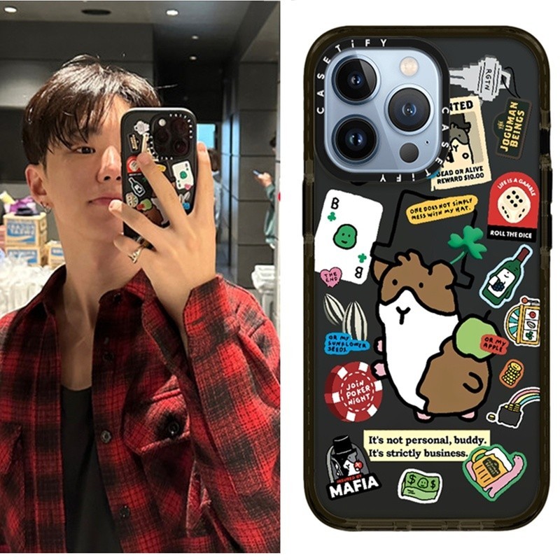 ♚ Seventeen Casetify HOSHI Same Koki Dog Sticker Case For iPhone 15 14 11 12 13 Pro X XS XR 14Pro Ma
