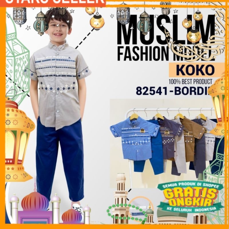 Koko/Kurta bordir setelan Yesskids/ Pink Dusty Fanta Merah muda