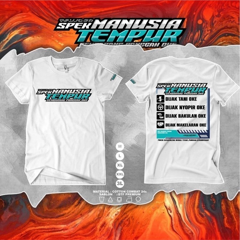 Kaos T-shirt Spek Manusia Tempur / Baju Distro Spek Manusia Tempur