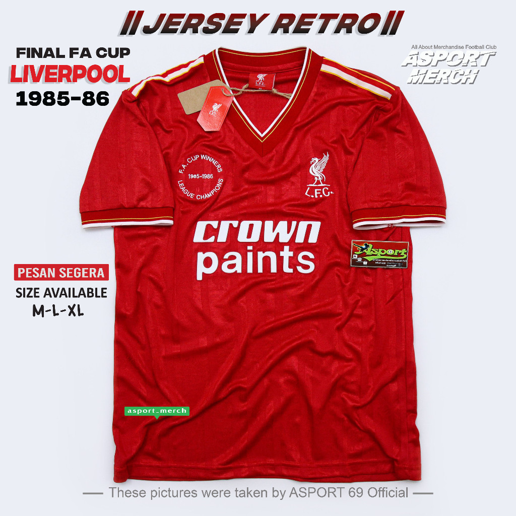 JERSEY  LIVERPOOL RETRO HOME 1985 1986 JERSEY LFC RETRO GRADE A3