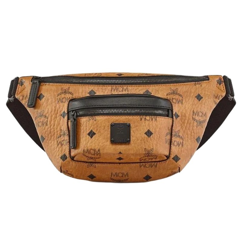 MCM Fursten All Over Brown Waistbag / Tas Branded Original