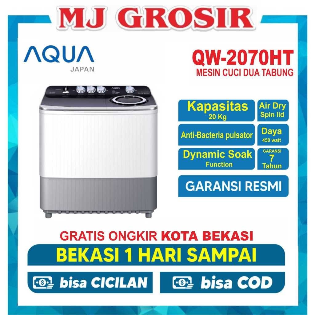 PROMO SPESIAL MESIN CUCI AQUA JAPAN QW2070 HT 20KG 2 TABUNG 2070D 20 KG 2070 HIJAB