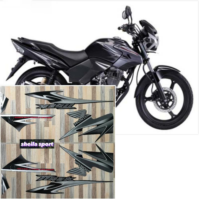Striping tiger revo stiker Honda Tiger Revo silver hitam tahun 2012 2013