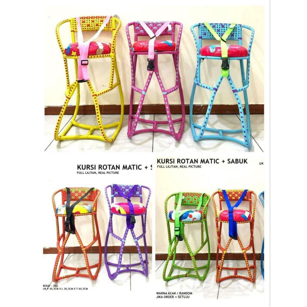Kursi Rotan Motor Matic - Boncengan Anak Motor Matic - Kursi Bonceng Anak Motor Matic