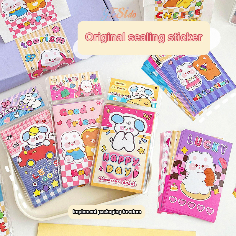 

COD✨ Stiker Penyegelan Anak Anjing Lucu Memanggang Stiker Kemasan Stiker Buku Pegangan-YES