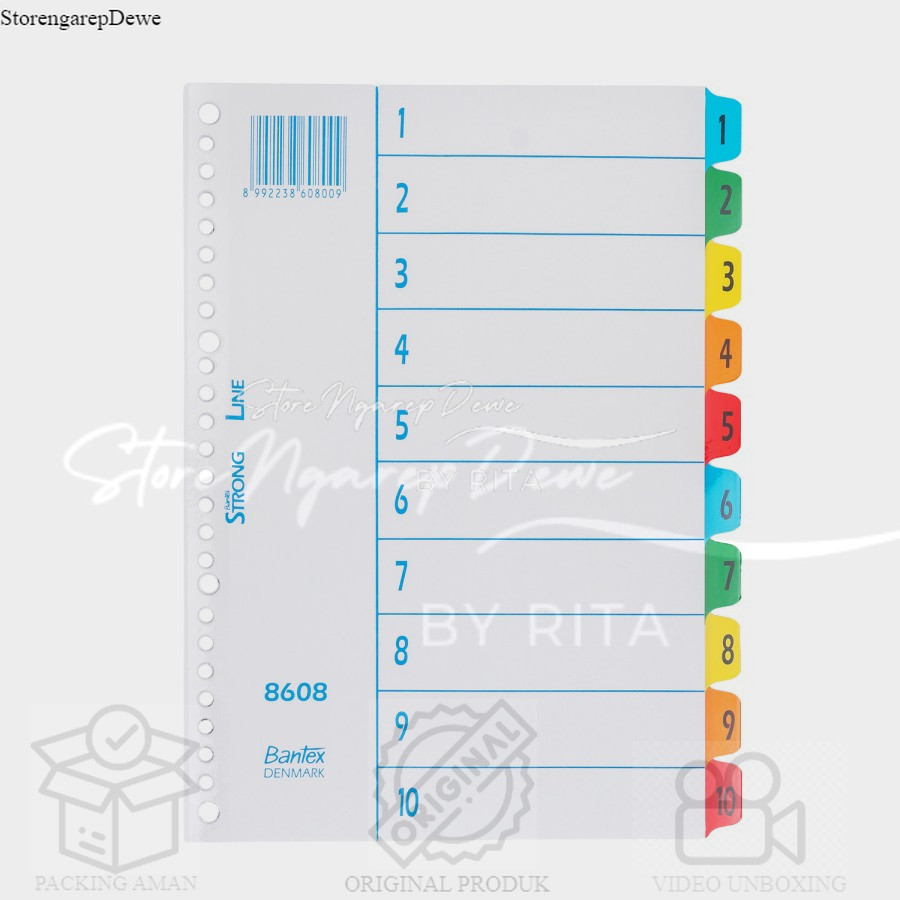 

Bantex Index (1-10) 26 Holes For Multiring Binder B5 8608 00 barang original seperti gambar