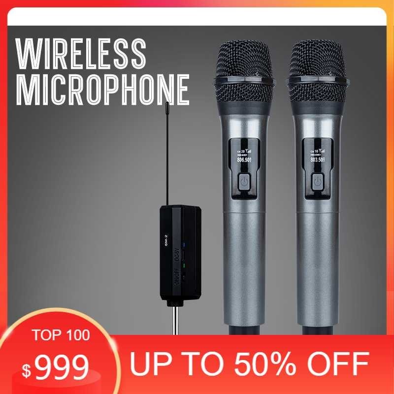 RIWORAL Microphone Karoke Wireless Rechargeable 2 Channel UHF 2 PCS - SM2