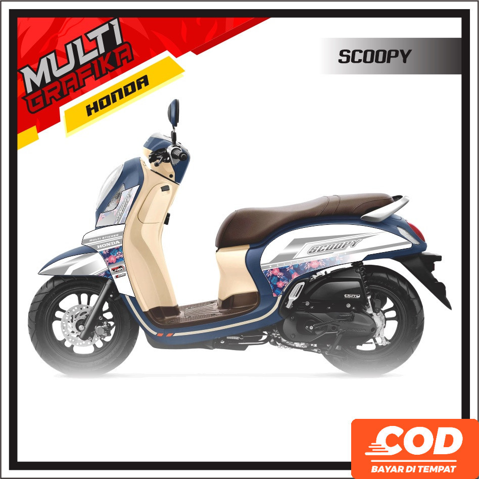 Stiker striping Bodi Kap Motor HONDA SCOOPY 2021 Semi Full ( Scoopy terbaru ), Decal Custom Premium