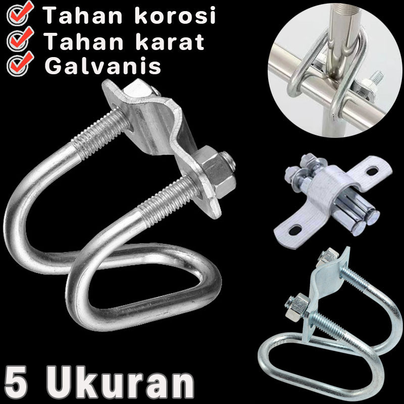Klem Pipa Plat Besi Seng/Gesper Silang Berbentuk U Klem Pipa Plat Besi Seng Clamp/Klem Pipa Silang B