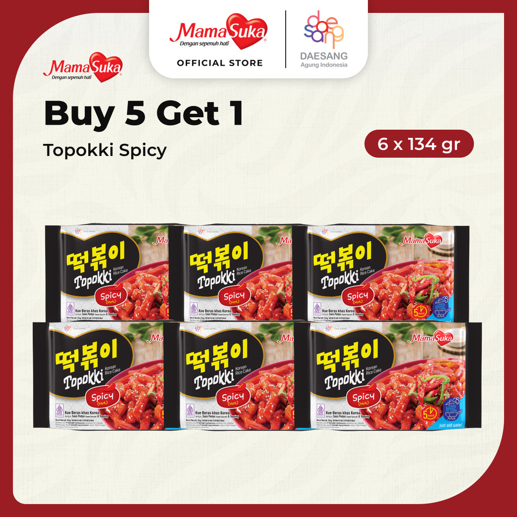 

Buy 5 Get 1 MamaSuka - Topokki Hot Spicy 134 gr