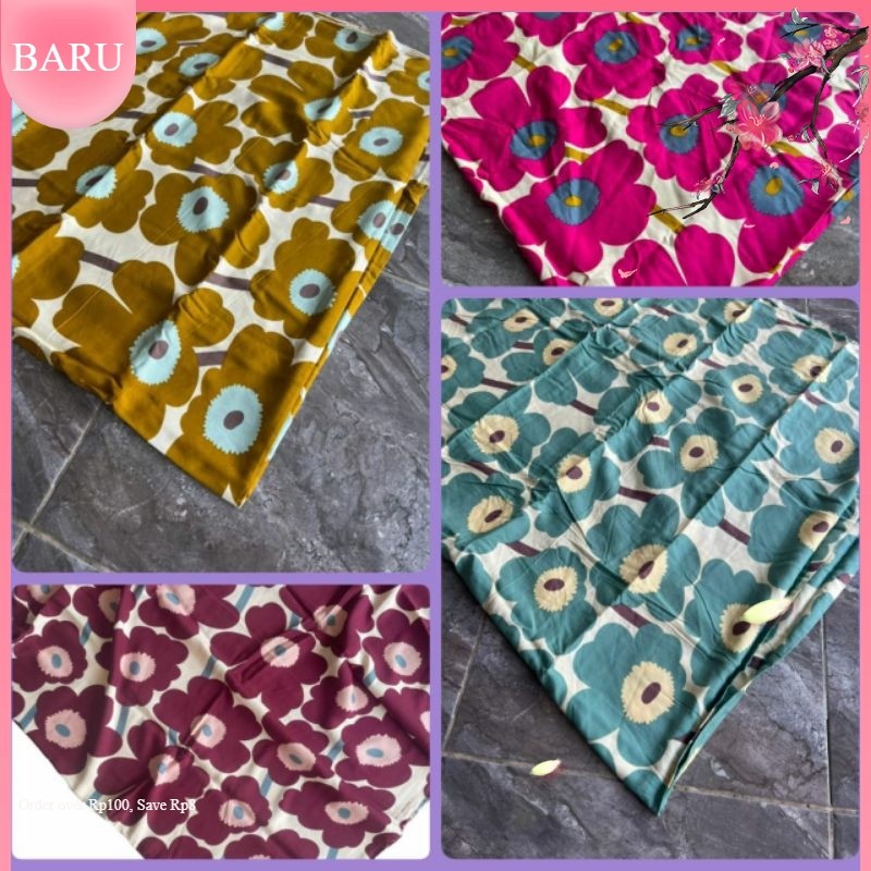 Kain Rayon Viscose Motif Bunga Besar