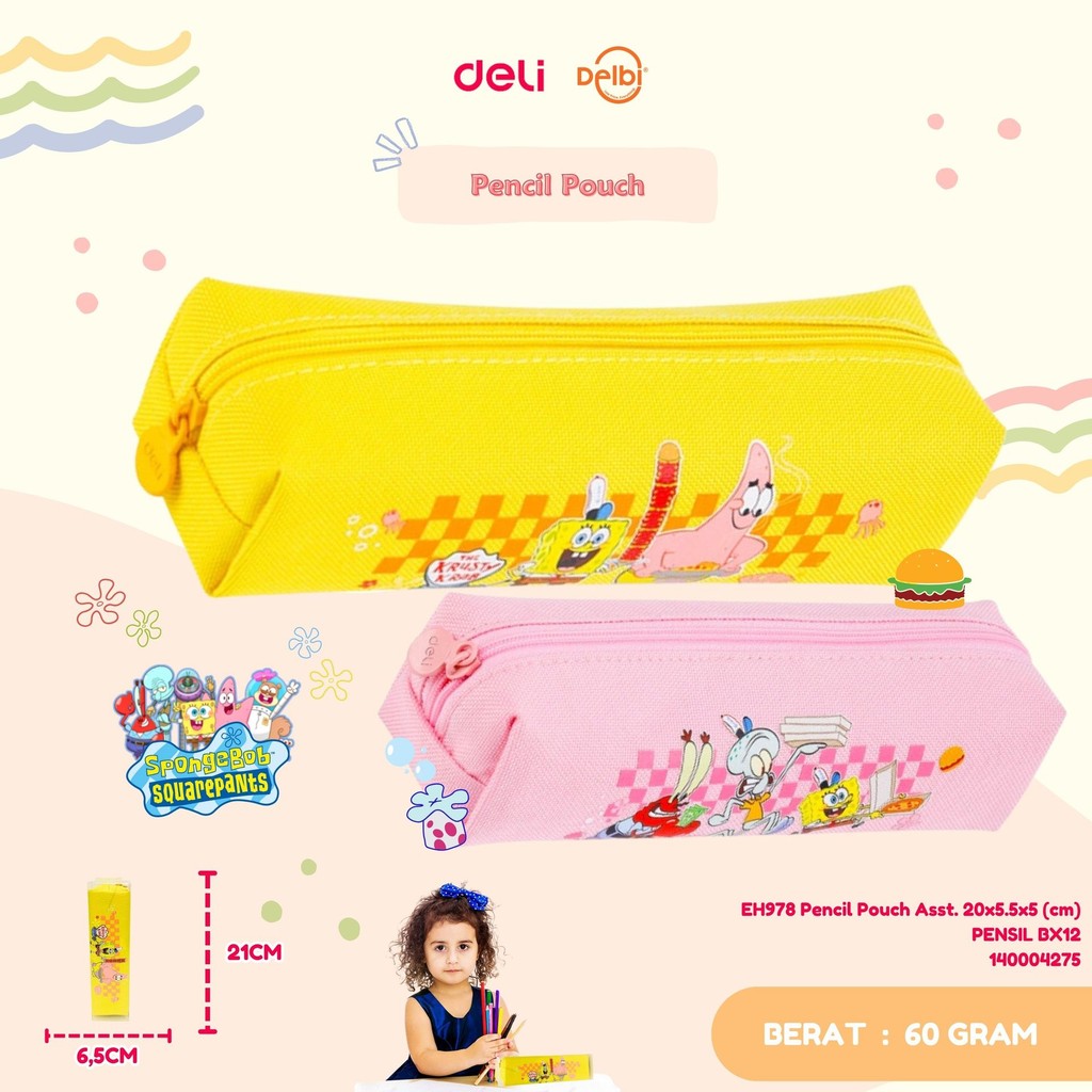 

DELI - KOTAK PENSIL KAIN DELI EH978 Pencil Pouch Asst. 20x5.5x5 (cm) PENSIL