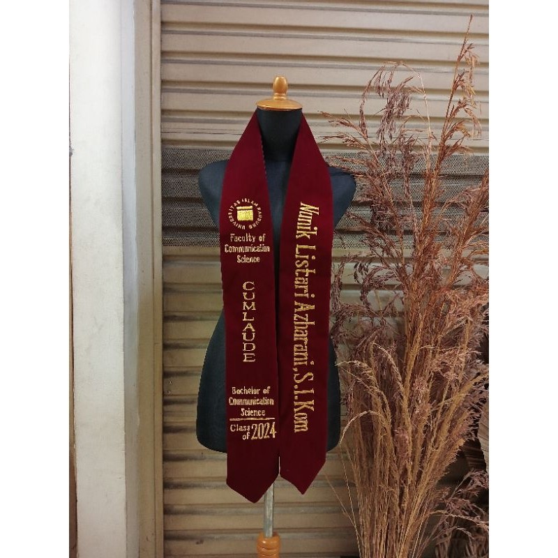 selempang wisuda leher tanpa pita/2 sisi 1 HARI JADI Selempang Wisuda