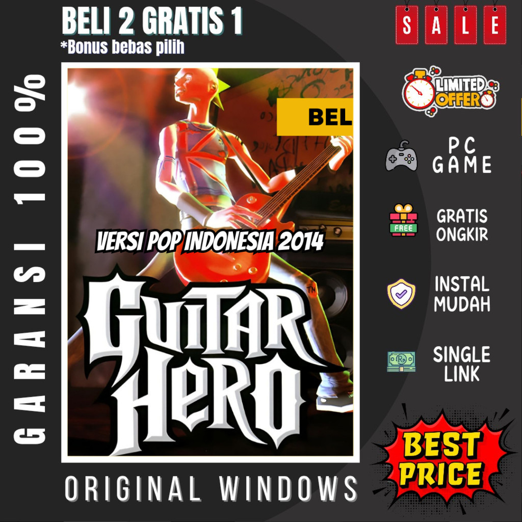GUITAR HERO POP INDONESIA 2014 - GAME PC - GAME LAPTOP - PC GAMES - BELI 2 GRATIS 1 - ORIGINAL WINDO
