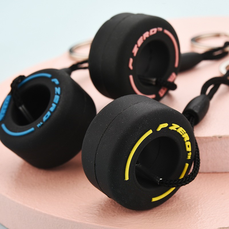 

Luxury Mini F1 Racing Tire Keychain Car Key Accessories PVC Tyre Pendant Bag Charm Men's Gadgets Gifts For Friends Car Lovers