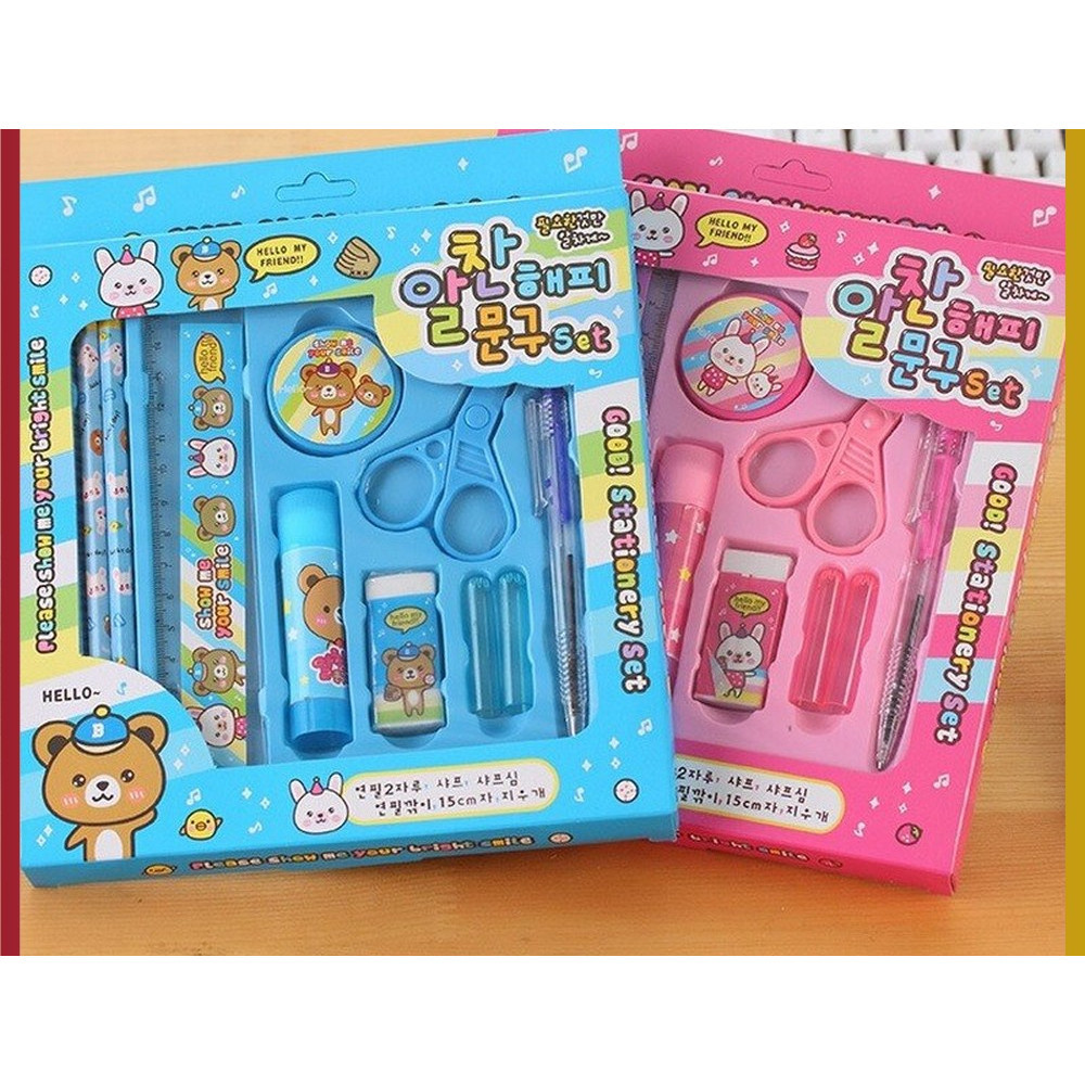 

SURIA Alat Tulis Set 8 IN 1Karakter Stationery Kids / Paket Alat Tulis Anak TK