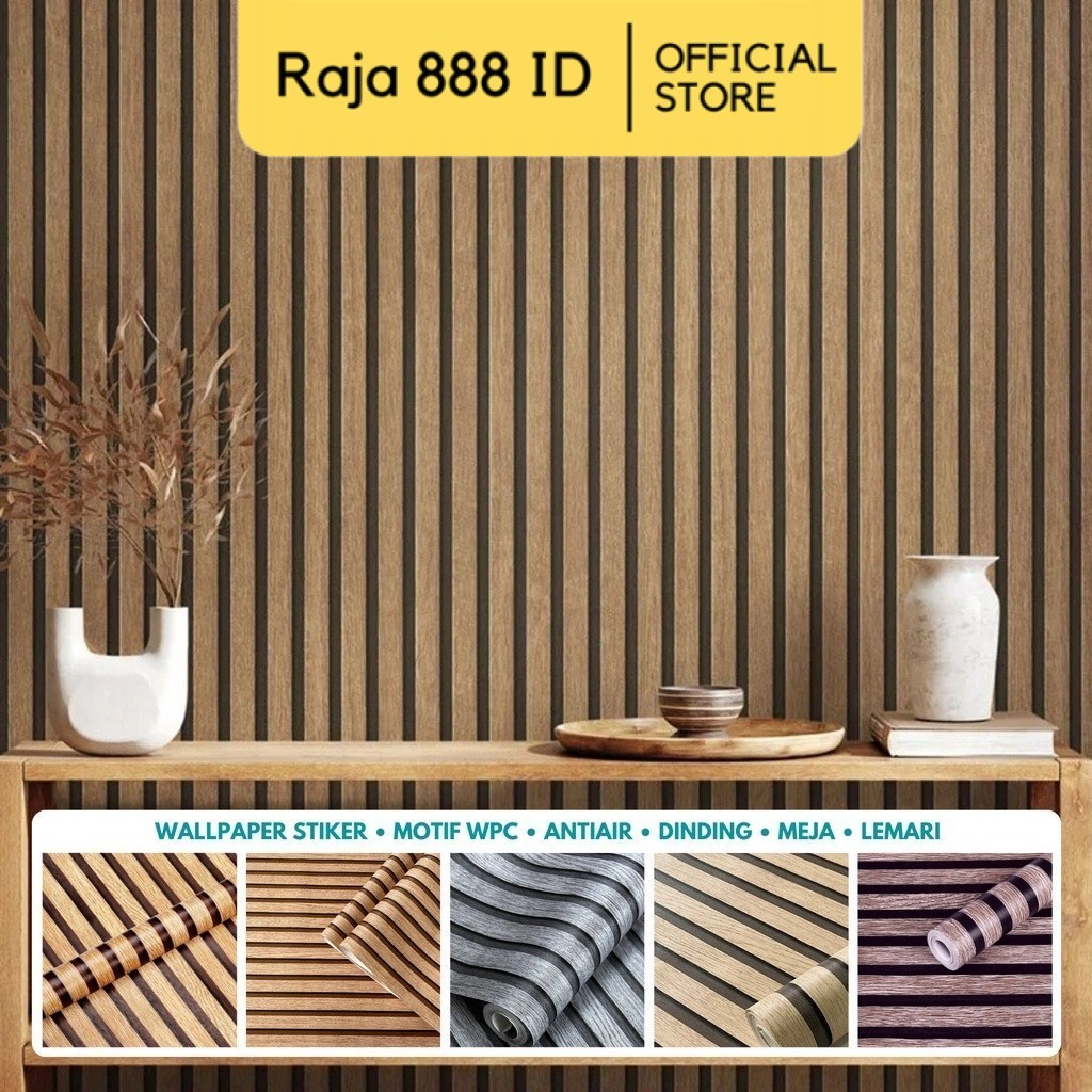 Wallpaper Stiker Dinding Motif WPC Wood Panel Composite Wallpanel 3D Sticker Walpaper COD High Quali