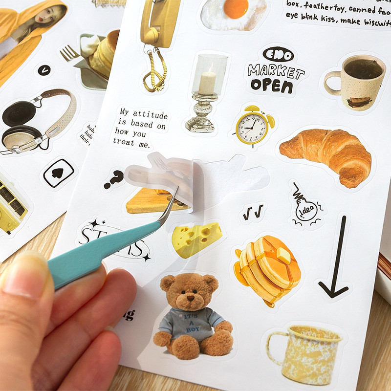 

2 Pcs/pack INS Aesthetic Stickers Scrapbook Travel Stickers Vinyl Stickers for Laptop Phone Skateboard Kids Teen Scrapbooking