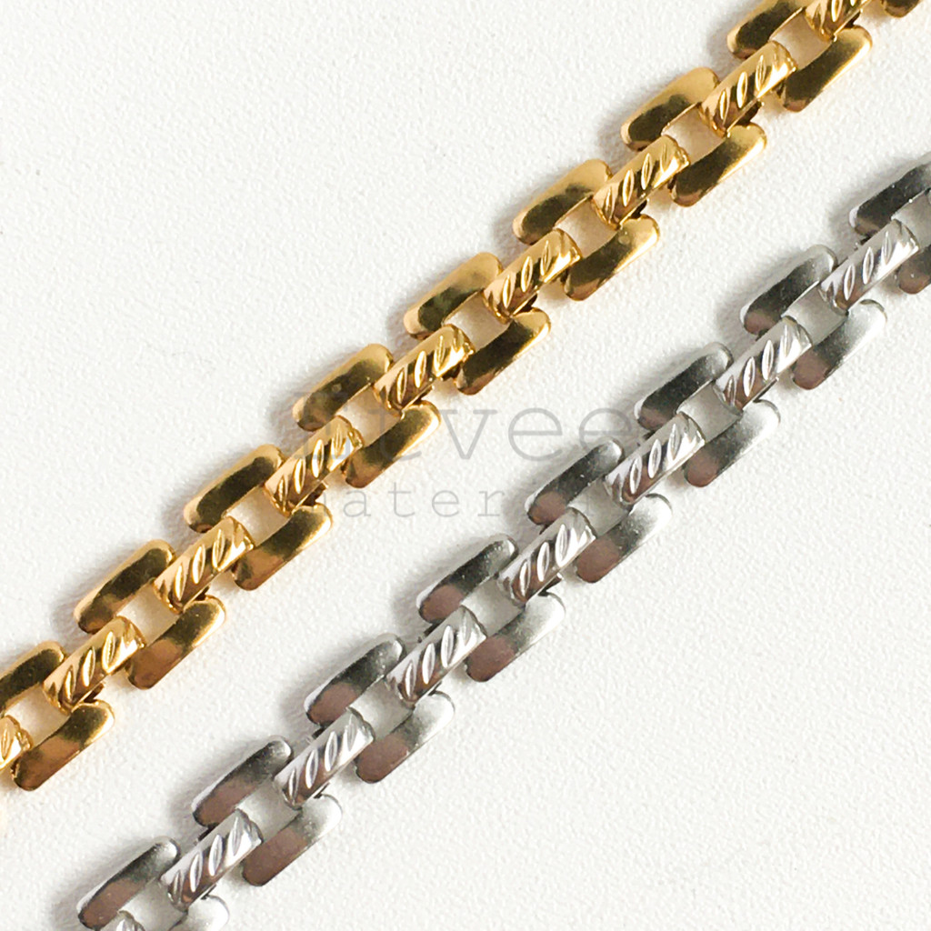 (METERAN) Rantai kalung gelang jam tangan chain stainless steel titanium