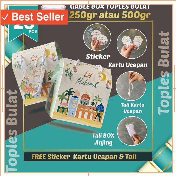 

Hampers unik Romantis Wisuda Anniversary Pacar Pasangan / 25pcs Gable Box Lebaran Tali jinjing/ Box Hampers Kue Kering Idul Fitri Toples Bulat / WHITE PINK (Paket 25pcs)