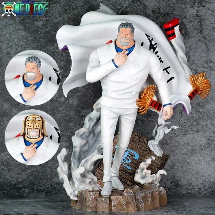 Monkey D Garp Action Figure One Piece Battle Ver 3 Head Marine Admiral