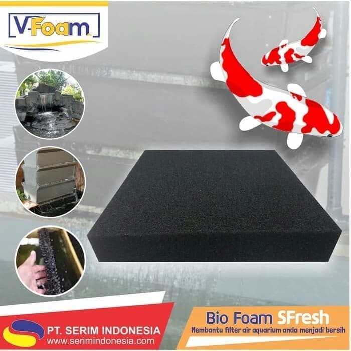 KAPAS BUSA BIO FOAM FILTER AQUARIUM / KOLAM UKURAN 50CM X 50CM X 5CM KAPAS BUSA BIO FOAM