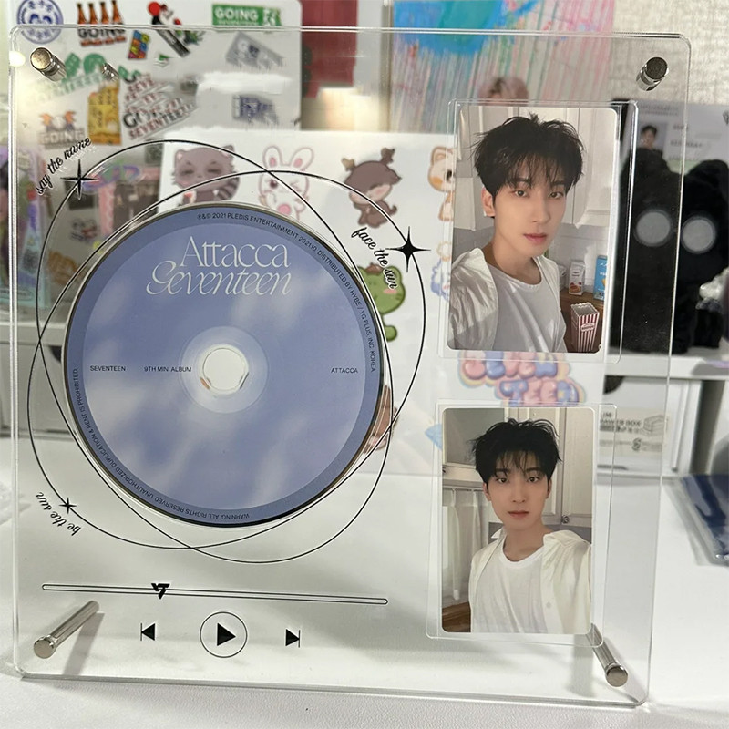 CD Acrylic Photo Display Stand Transparent Kpop Idol Picture Frame Ins Picture Display Holder Office