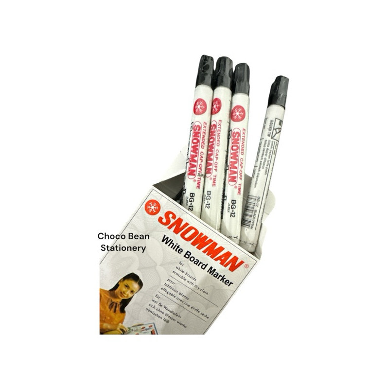 

HJK [ 1 Pack ] Spidol Whiteboard Snowman BG-12 / Spidol Papan Tulis Snowman BG12