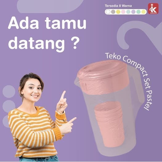 TOPTON Teko Gelas Compact Set Pastel Premium Set Teko dan Gelas Tahan Lama BFA FREE  Ketel Ceret Poc